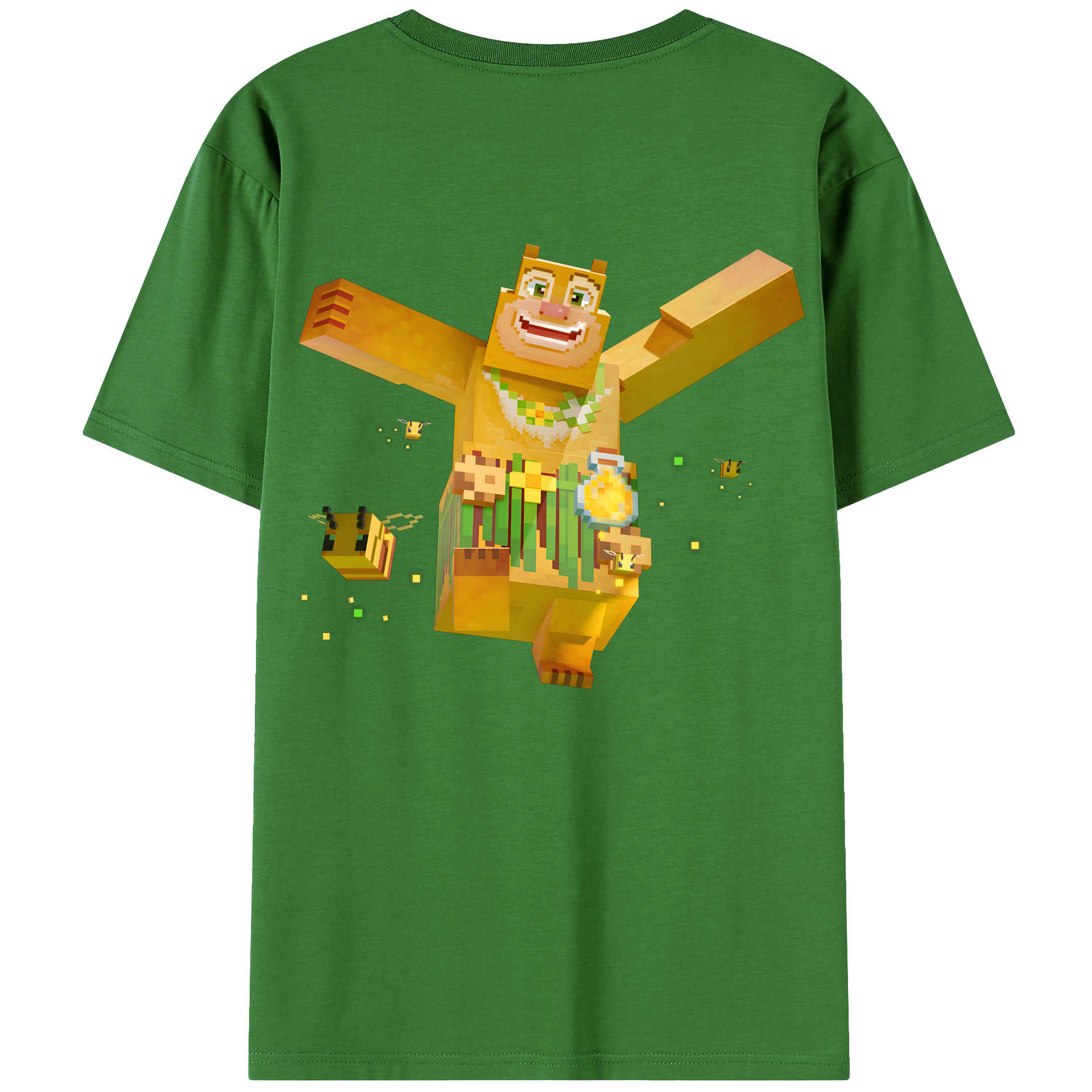 （画像用） マインクラフト ブロックの世界 Minecraft MC Block world レディース半袖Tシャツ(バックプリント)